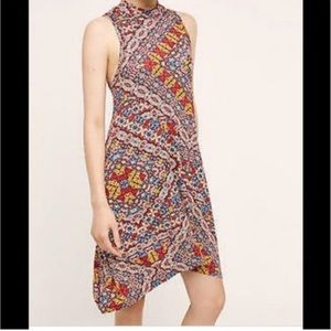 Anthro Maeve Lilt Rayon Printed Mock-Neck Dress + FREE MATCHING BRA!
